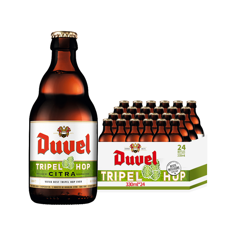 督威（DuveL）督威三花/黄金艾尔/督威6.66啤酒 比利时原装进口 精酿啤酒组合装瓶装整箱 督威三花啤酒330ml*24瓶