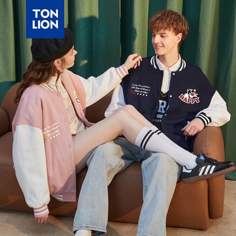 唐狮情侣外套秋季新款男女棒球服春秋情侣装潮 男款/藏青 L