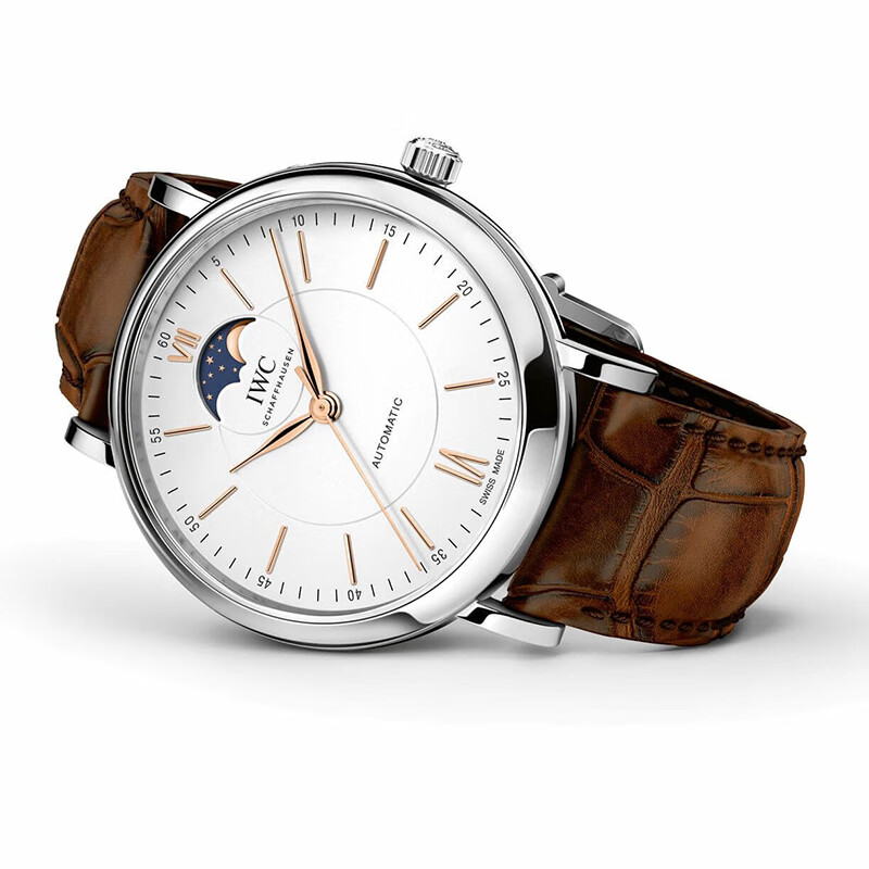 【二手95新】iwc万国男表柏涛菲诺精钢月相自动机械手表iw459401二手