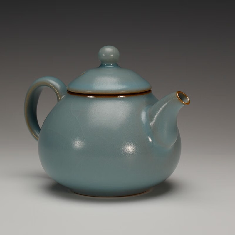 柏采汝窑二代粉青茶壶可开片hr-136bx