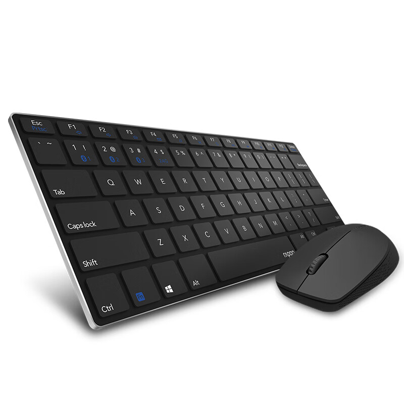 雷柏（Rapoo） 9000G 键鼠套装 无线蓝牙键鼠套装 办公键盘鼠标套装 超薄便携 无线键盘 蓝牙键盘 黑色