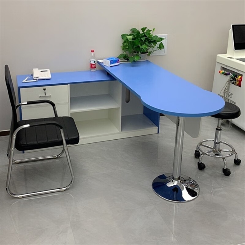 宠物医院诊断桌 医生办公桌会诊桌诊疗桌诊台宠物医院就诊桌诊断 蓝色