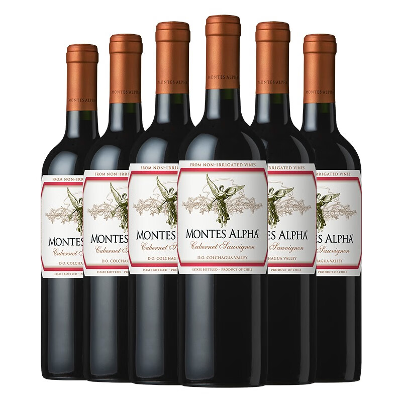 蒙特斯（montes）欧法系列赤霞珠干红葡萄酒750ml*6整箱装 智利原瓶进口红酒caaamdegkp