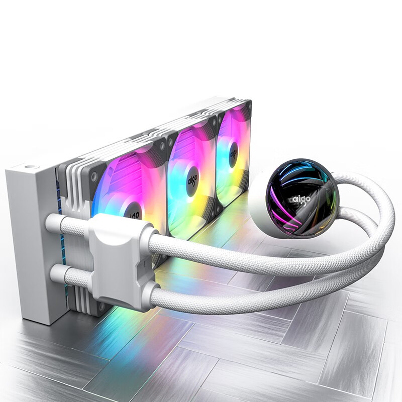 爱国者（aigo）银河T360 白色 一体式水冷CPU散热器（PWM智能温控风扇/支持多平台/ARGB幻彩灯效/赠硅脂）