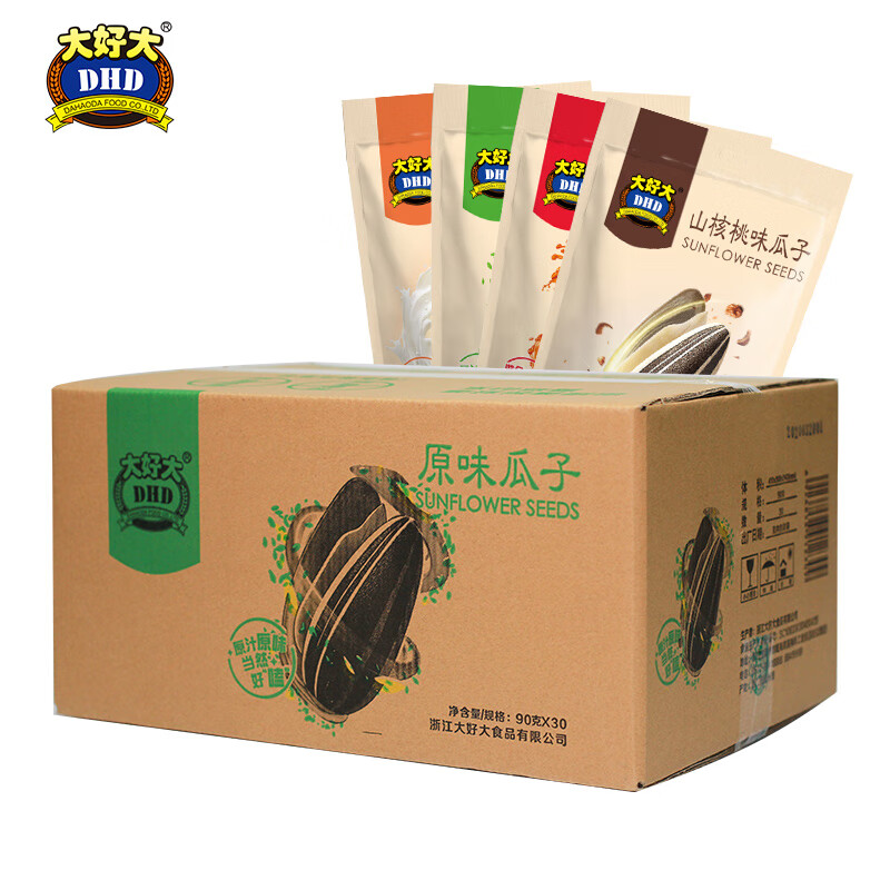 大好大好仁瓜子90克*30袋整箱海盐瓜子山核桃葵瓜子炒货零食 【整箱】