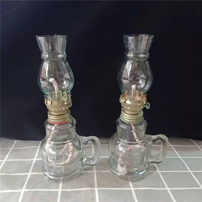 槿致玻璃油灯2 玻璃火水煤油灯  夜营 新居 结婚 照明 led入伙新 白灯