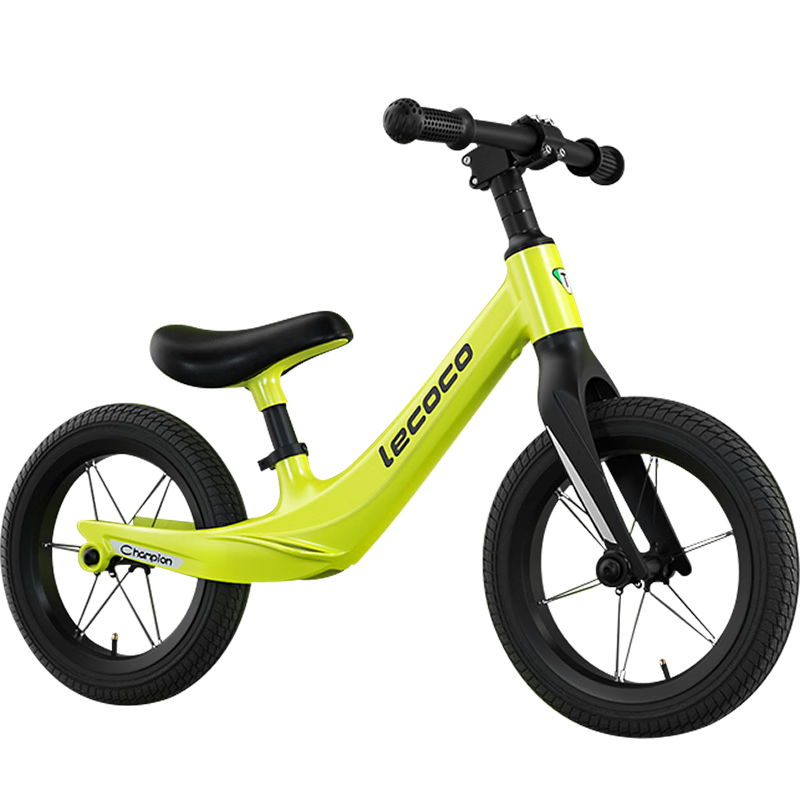 乐卡（Lecoco）儿童平衡车2-6岁自行车无脚踏单车溜溜车滑行车 荧光绿100033247755