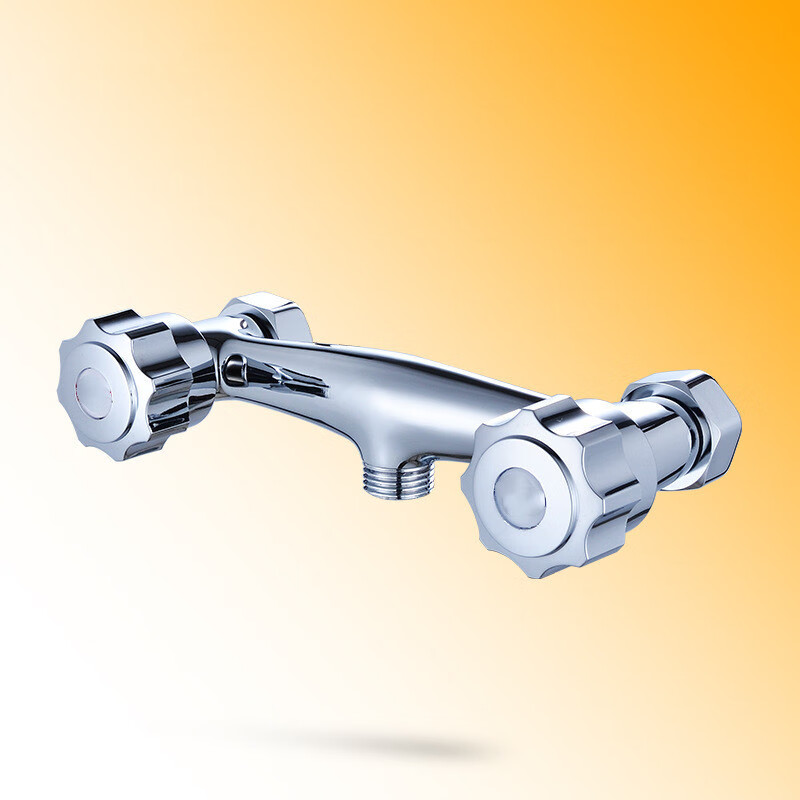 仁聚益入墙式菜盆水龙头铜扁担双控高弯龙头墙出水冷热厨房龙头菜盆