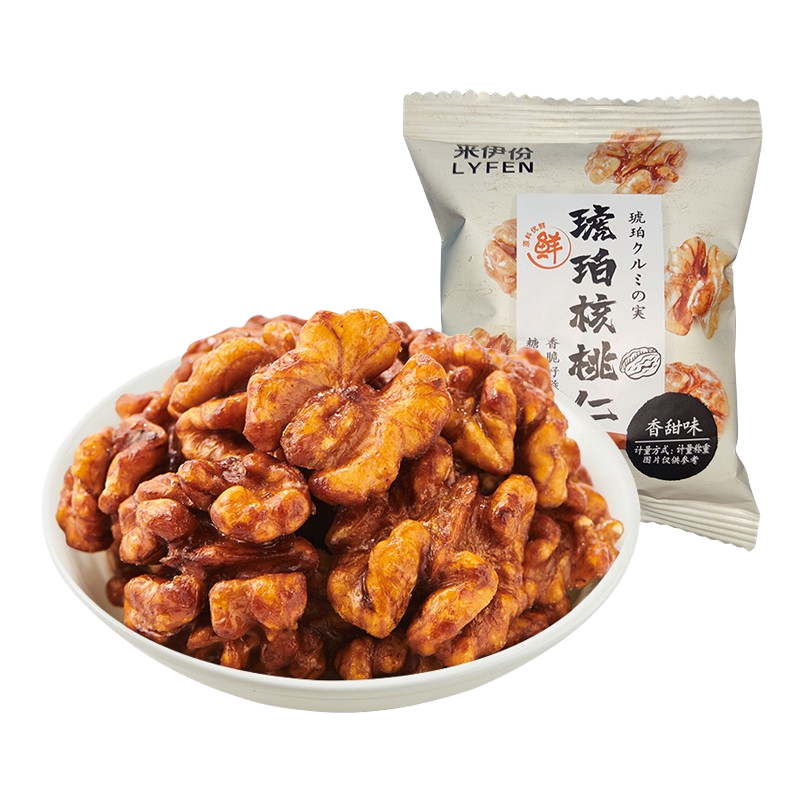 來伊份琥珀核桃仁新貨糖衣堅(jiān)果炒貨仁特產(chǎn)下午茶小包裝休閑零食來一份 琥珀核桃仁 500g(內(nèi)約14小包)