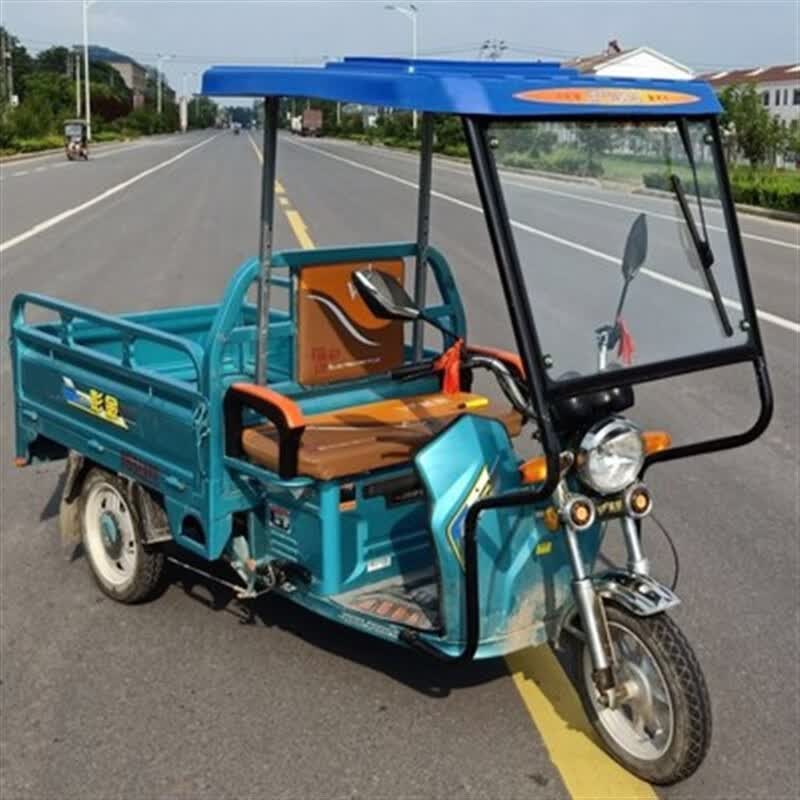 电动三轮车车棚前车头前棚快递员驾驶棚全封雨棚蓬电瓶车篷 天空蓝顶