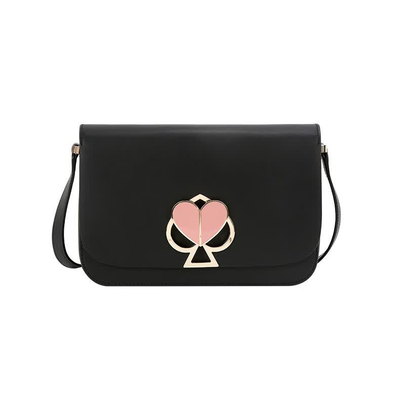 凯特丝蓓(kate spade)女士旋锁百变桃心单肩斜挎包 pxrua167 001 黑色