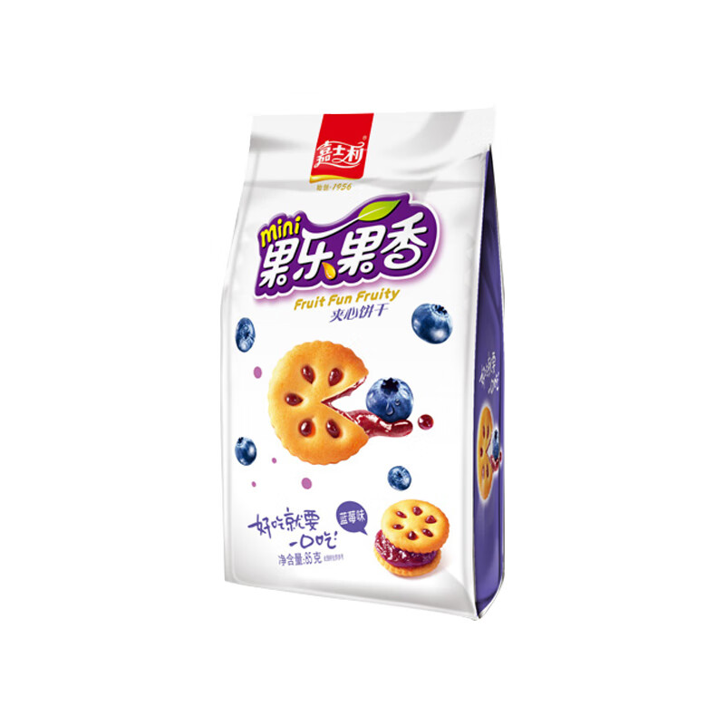 嘉士利 果乐果香蓝莓草莓果酱夹心饼干85g*6袋办公室休闲小零食旅游