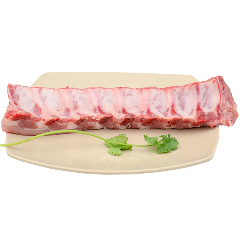 优牧冠 猪排骨真肋排 冷冻生鲜猪肉免切排骨无冰净重2斤