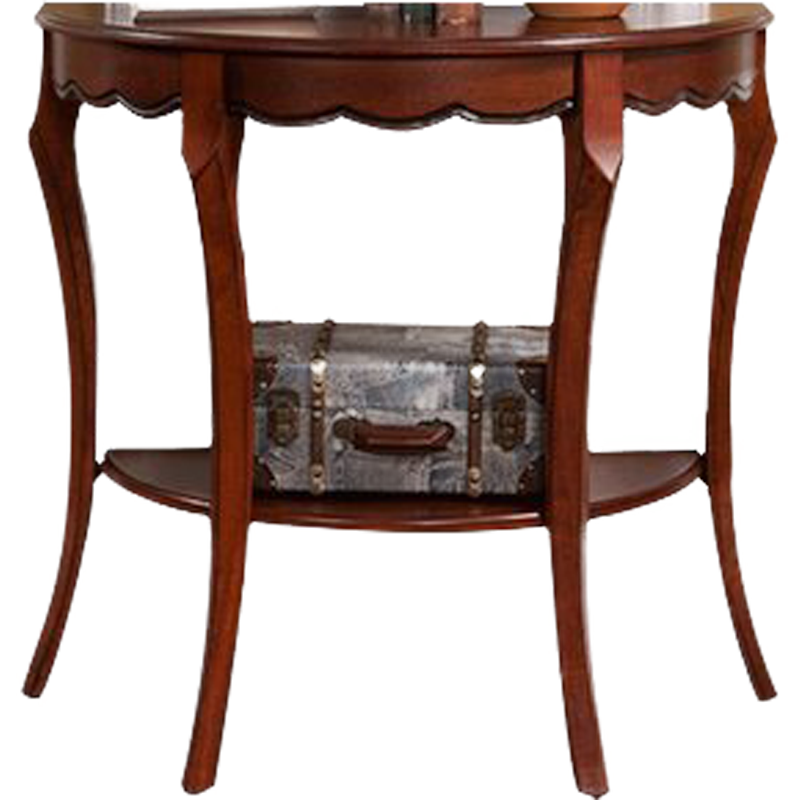 格澜帝尔（growdear）玄关桌美式实木简约玄关台半圆门厅隔断入户玄关柜