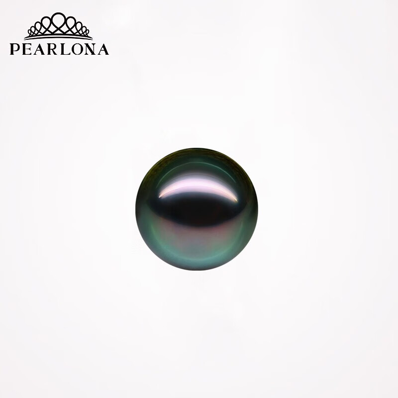 PEARLONA大溪地黑珍珠海水珍珠散珠裸珠diy孔雀绿单颗定制 单颗（打孔可联系客服） 9-10mm