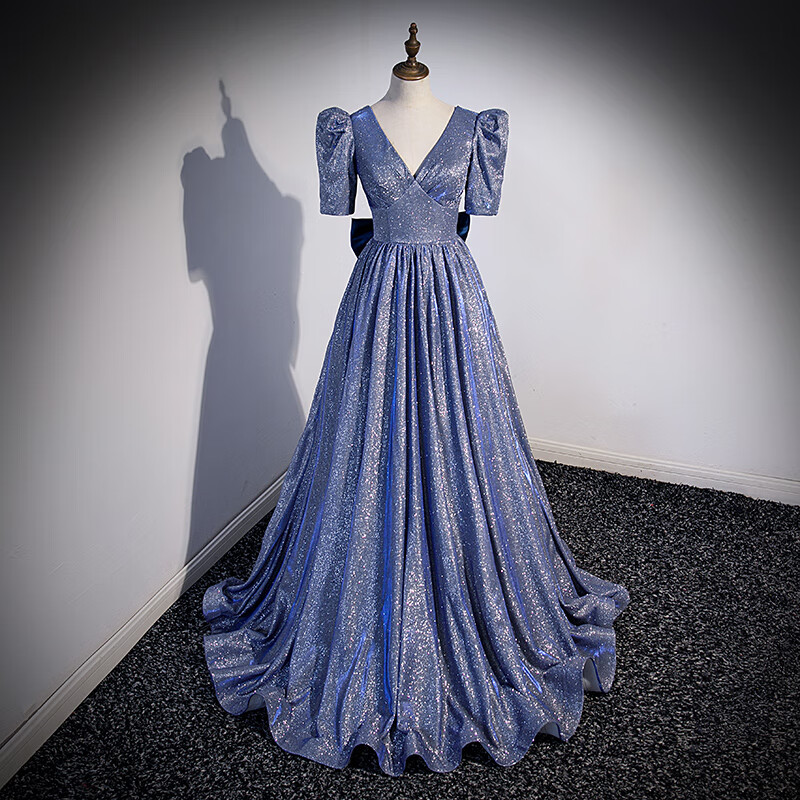 缘雅婷独唱高端演出服女装晚礼服女新款星空渐变主持人民歌美声声乐