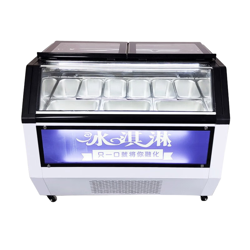 星樂源(STARLOR)冰淇淋展示柜商用風(fēng)冷冰箱厚切炒酸奶冰柜糖葫蘆冰激凌雪糕柜冰棒冷凍柜 歐式款8桶/12盒+除霧