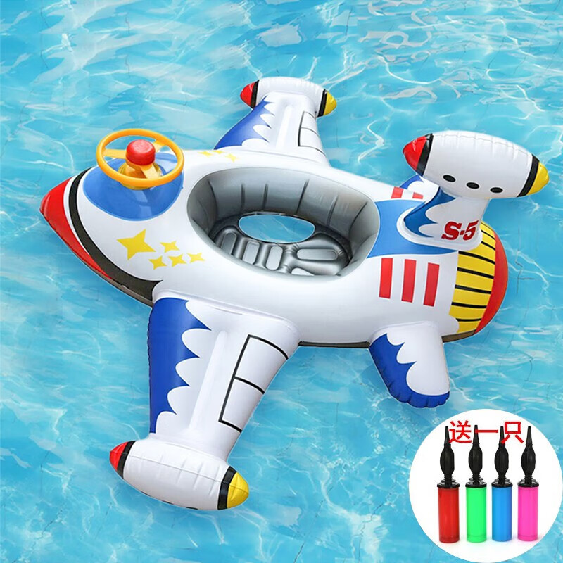 柯帛(kebo)儿童带方向盘座圈水上充气玩具儿童戏水pvc 充气小飞机