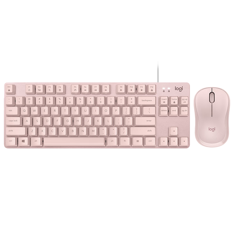 羅技（Logitech） K835有線鍵盤(pán) 機(jī)械軸體緊湊設(shè)計(jì) 游戲辦公打字便攜鍵盤(pán) 個(gè)性朋克鍵帽 84鍵 生日節(jié)日禮物 K835+M240粉色