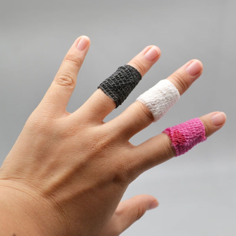 学生写字护指绷带弹性自粘手指绷带运动加压胶布弹力防磨茧神器套 绿