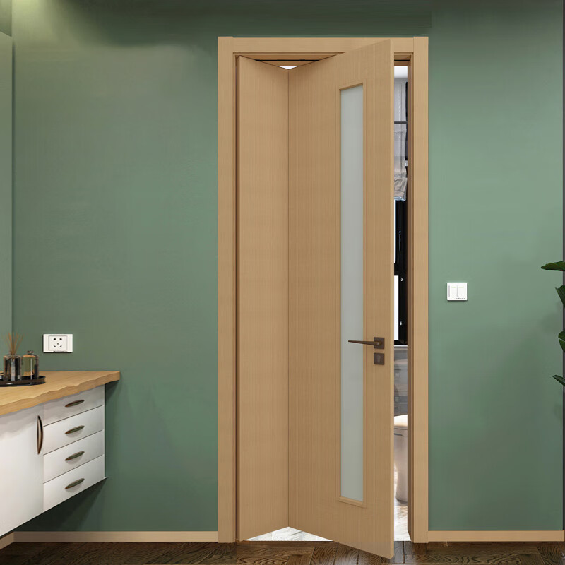 绿野客实木复合折叠门现代简约家用室内门卫生间厨房阳台三七门推拉