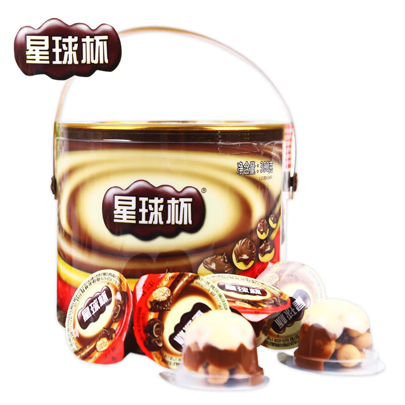 星球杯甜甜乐巧克力杯 桶装(巧克力酱 饼干粒)390g