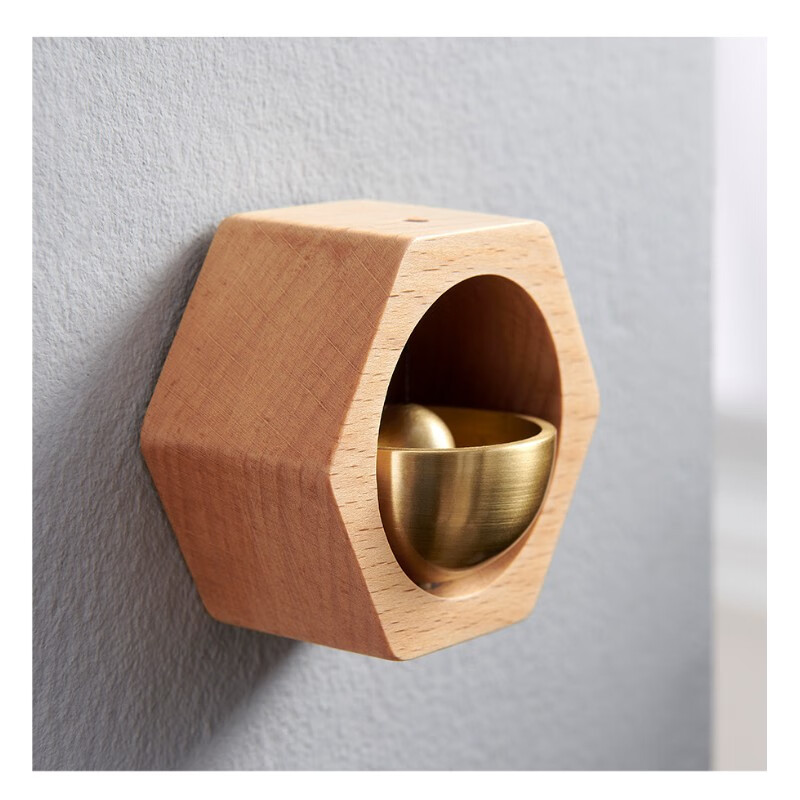 初心如雪日式吸门式风铃撞铃冰箱贴店铺开门铃铛进提醒铜铃铛木质巴胺