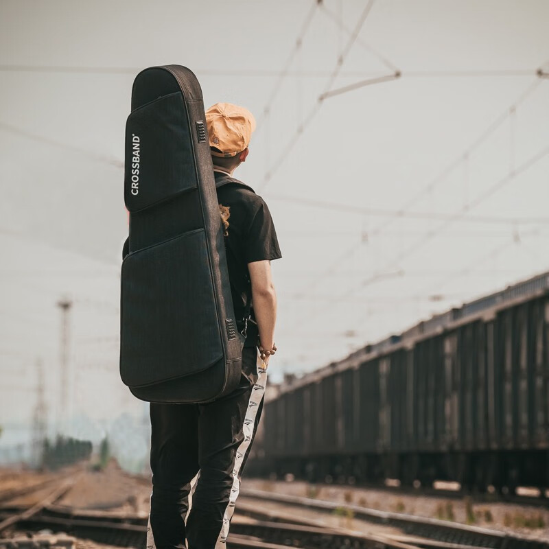 个性便携电吉他包琴包 双肩背子弹头加厚电贝斯包静音吉他包stlp 新