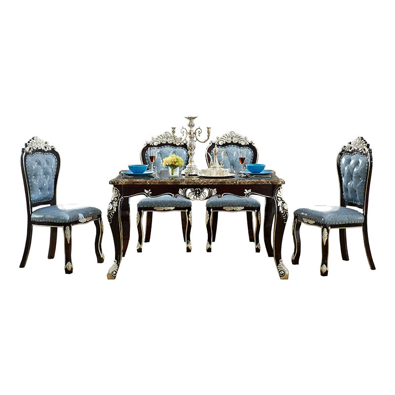 梦美斯宣 家具 欧式餐桌椅组合 美式餐桌古典进口实木餐桌椅 餐台椅饭桌子598 一桌六椅