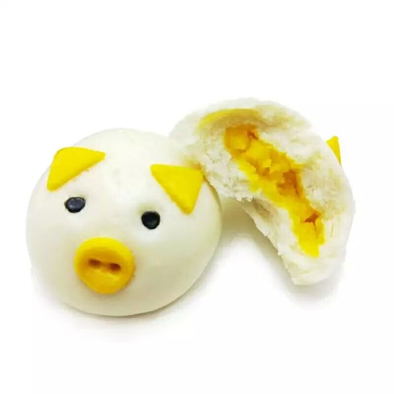 马小贾新鲜冷冻猪头包卡通包300g装奶黄馅小猪包子营养早餐儿童点