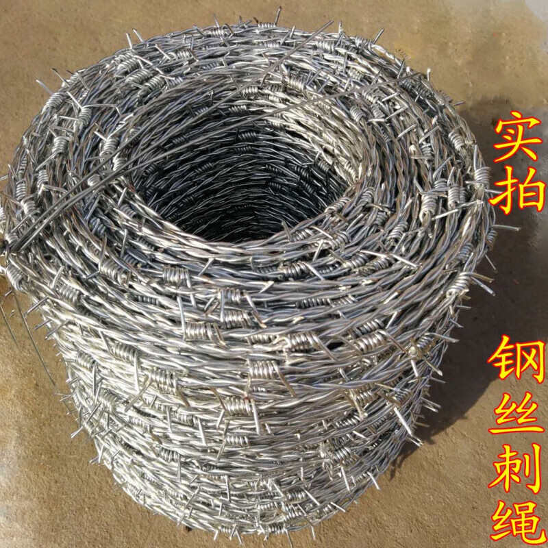 大厅 刺绳铁丝网围栏刺铁丝铁蒺藜隔离护栏网围墙防爬刺防盗刺 合金双