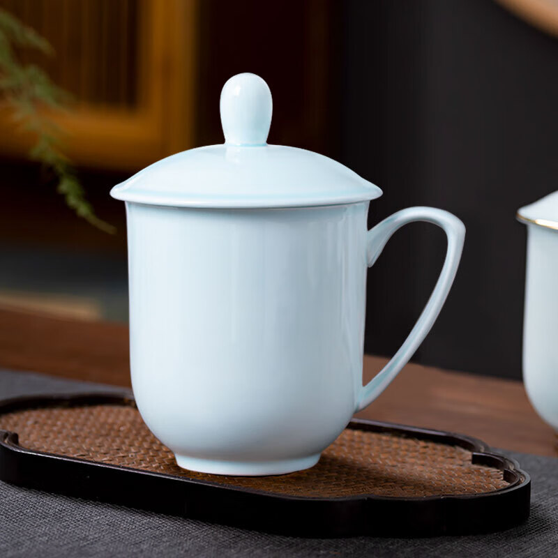 陶相惠 景德镇青瓷茶杯陶瓷办公杯泡茶杯接待水杯会议室茶杯定制