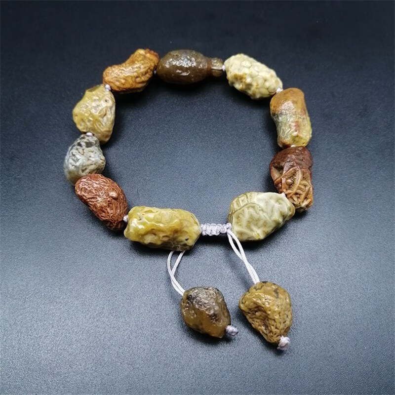 snqp阿拉善戈壁玛瑙筋脉石手串 男女款 戈壁滩戈壁玛瑙原石手链 2号