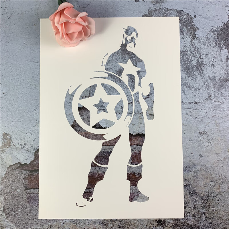 妙普乐漫威dc系列 美队钢铁侠diy画画镂空墙绘模板涂鸦遮井盖喷漆遮蔽