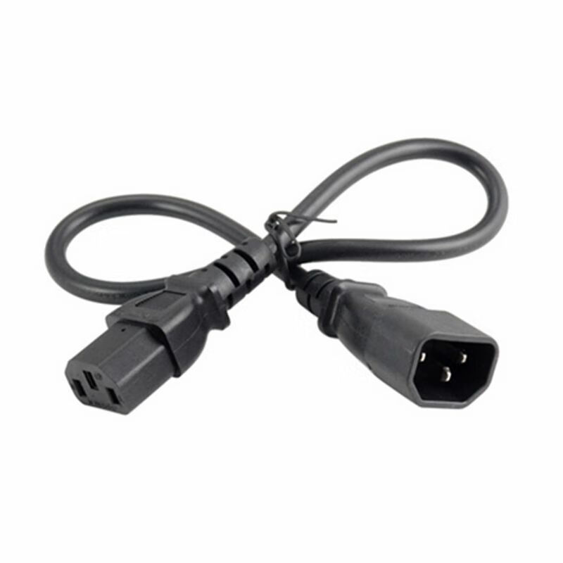 春程 机房电器设备电源线C13-C14延长线三孔10A转接线品字公头转母头电源连接线粗线缆1.5mm纯铜芯线缆 黑色 3M长延长线CP1413-3