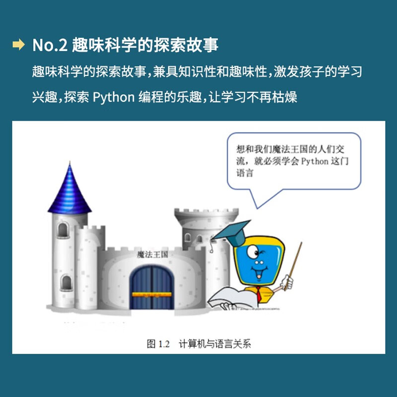 Python青少年趣味编程8-15岁 儿童中小学少儿编程入门到实践 零基础学python儿童电脑编程教材（彩印+微课视频讲解）编程真好玩编程思维启蒙教材书籍