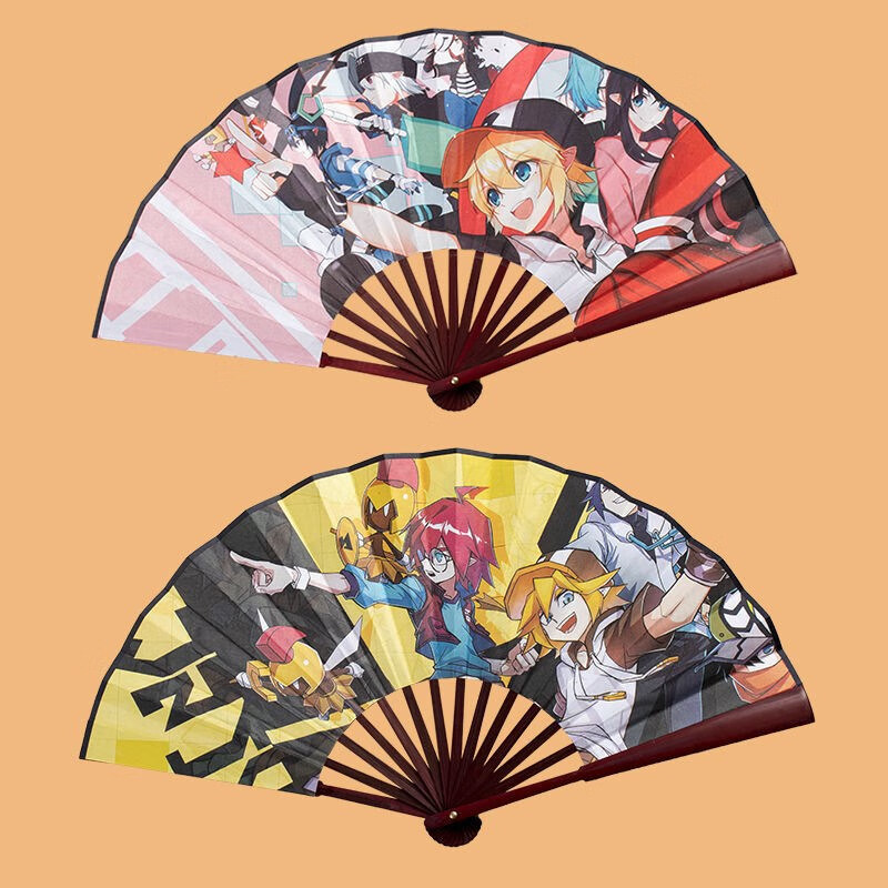 绿野客扇子二次元动漫 凹凸世界折叠扇子小孩子学生卡通二次元动漫
