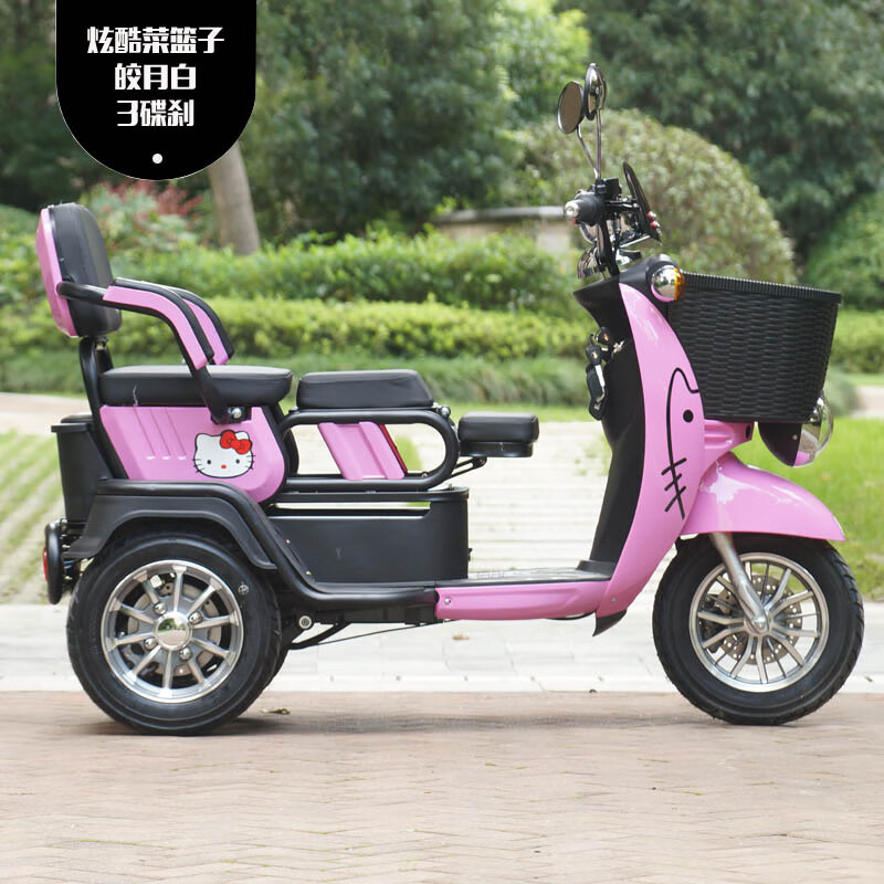 致屿小龟王电动三轮车电瓶车家用小型女士炫酷72v锂电代步车爬坡 菜篮