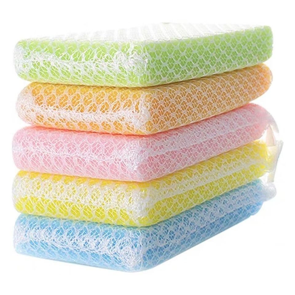 10片装彩色日本家用洗碗布洗碗海绵抹布百洁布厨房不粘锅网面海绵 优等品10片