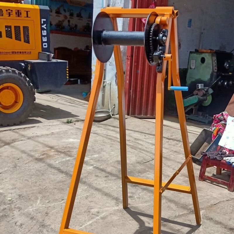 深水泵架子手摇式农用灌溉水泵架子 加厚4x4方管绕8毫米钢丝绳200米