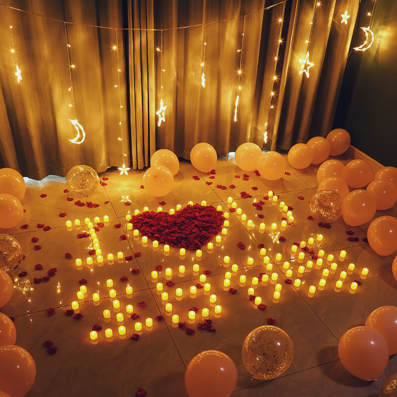 romantic times求婚场景布置室内创意用品表白告白情调浪漫生日电子