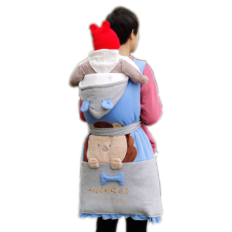 传统老式背扇宝宝秋冬季加棉款前抱后背式四川云南婴儿背带前抱式 蓝色
