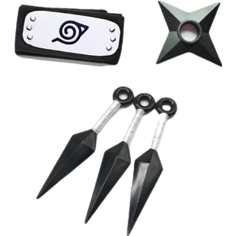 木叶护额头装卡通动漫模型 小号苦无3件套白色 木叶 飞镖 *