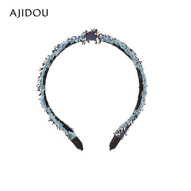 AJIDOU阿吉豆发箍女高颅顶头饰增专柜同款宽发箍发饰生日礼物 中蓝色 1个