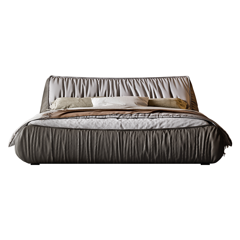 优凡木品 床 轻奢现代真皮床榻榻米床意式极简床主卧高端大气简约婚床双人床 【纳帕皮】单床 1500*2000-支架床