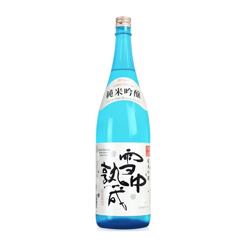 银岭月山雪中熟成纯米吟酿清酒日本原装进口洋酒日本酒纯米酒 1.8L