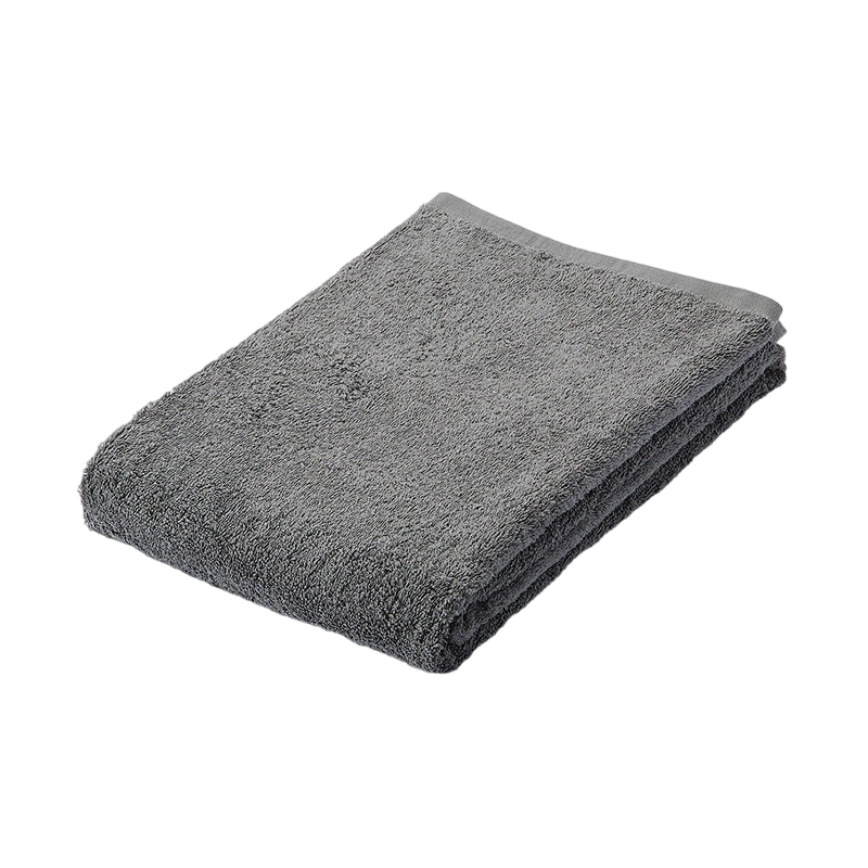 MUJI棉绒 浴巾 毛巾 纯棉吸水 炭灰色 70*140cm 