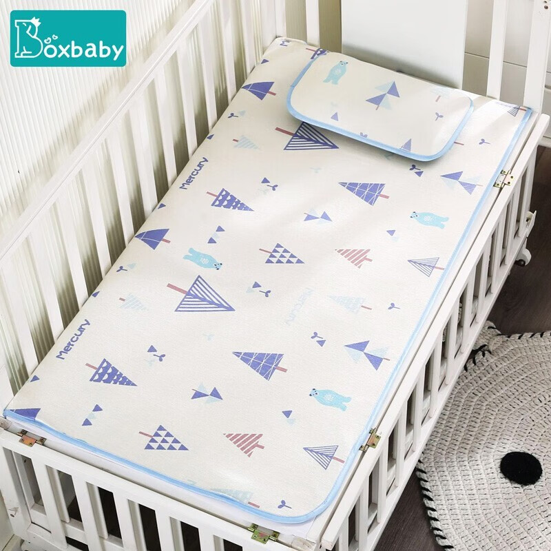 boxbaby婴儿冰丝凉席儿童凉席宝宝幼儿园凉席婴儿床凉席凉枕套装可水洗 蓝色小树【凉席+凉枕 120*60cm】使用感如何?