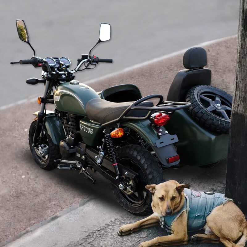 智询新款复古边三轮摩托车侉子改装偏三轮可上牌狒狒边斗机车倒档国四