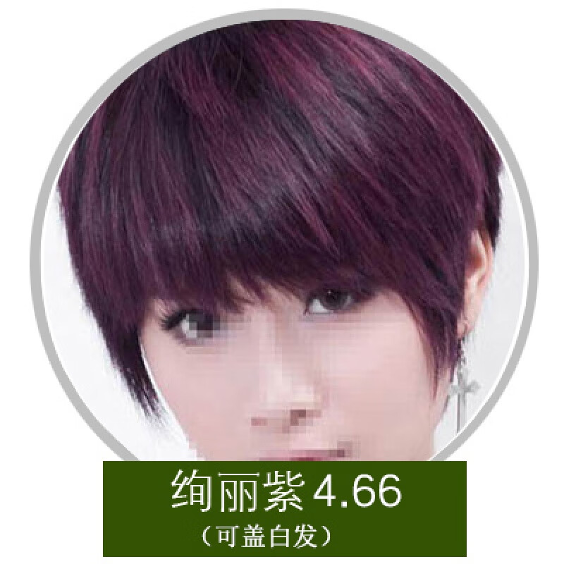 染发剂2019流行色自己在家染发天然女亚麻酒红色彩色 绚丽紫4.66